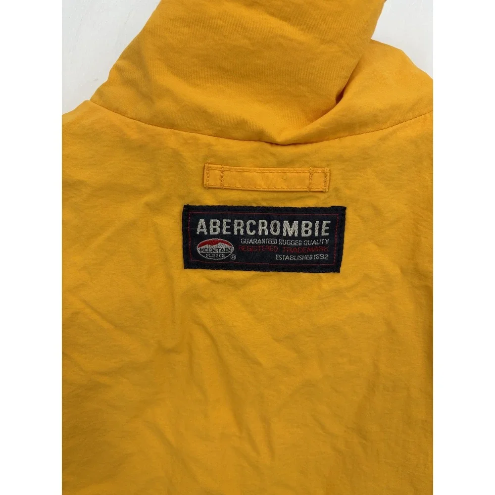 Abercrombie Fitch VTG Vest Men's Large Yellow Black Full Zip Reversible Fleece